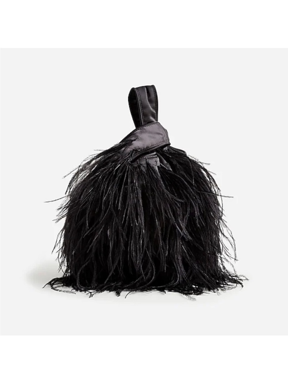 Jcrew Collection Black Santorini bag feathers NWT